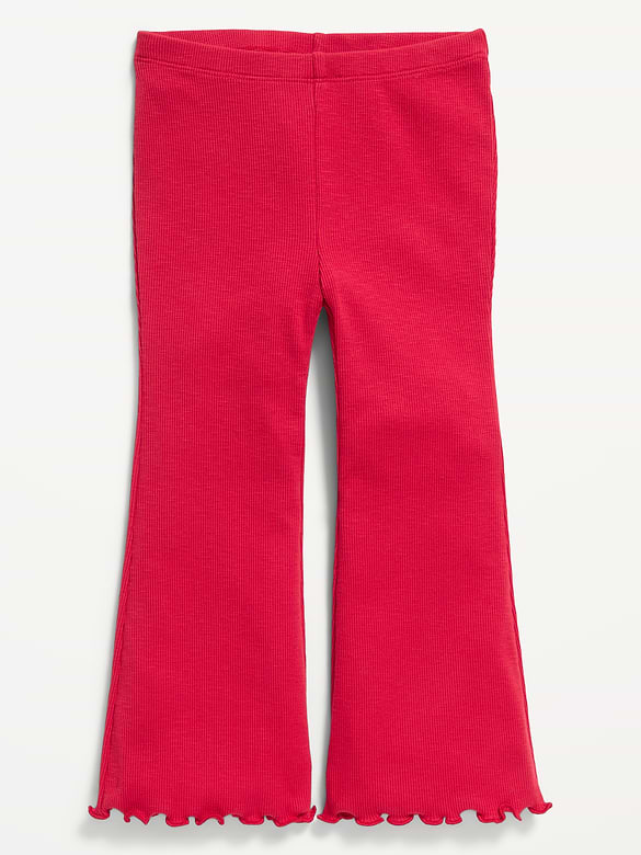 Printed Ribbed Flare-Leg Leggings for Toddler Girls