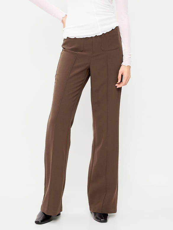 High-Waisted Patch Pocket Flare Pants