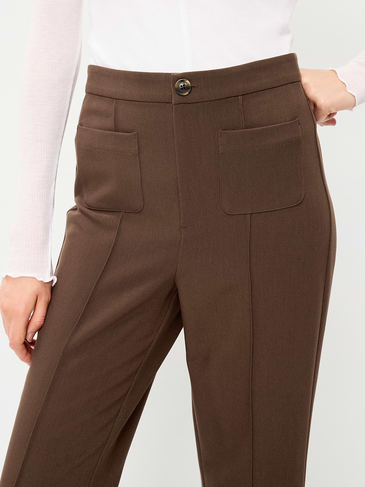 Image number 4 showing, High-Waisted Patch Pocket Flare Pants