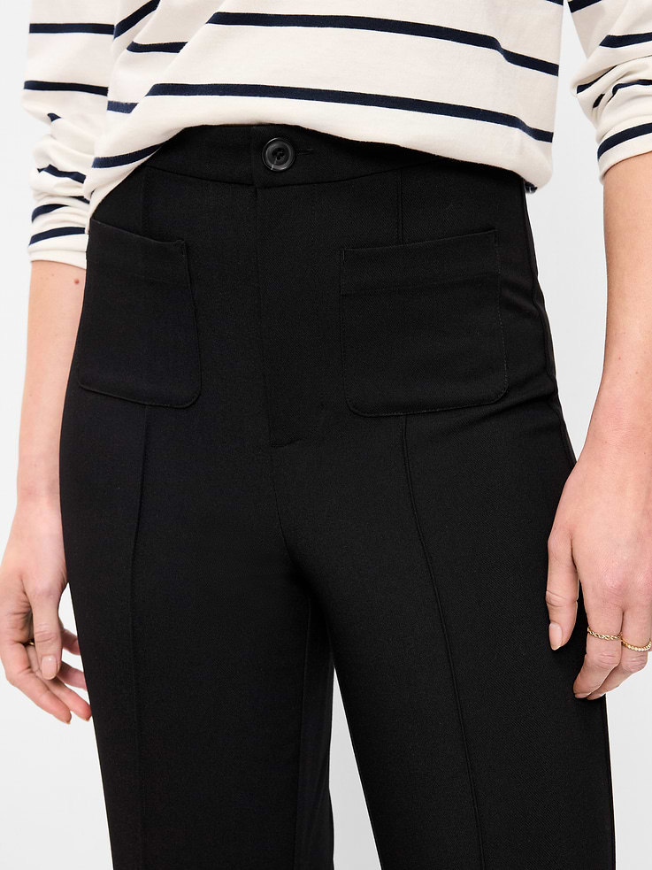 Image number 4 showing, High-Waisted Patch Pocket Flare Pants