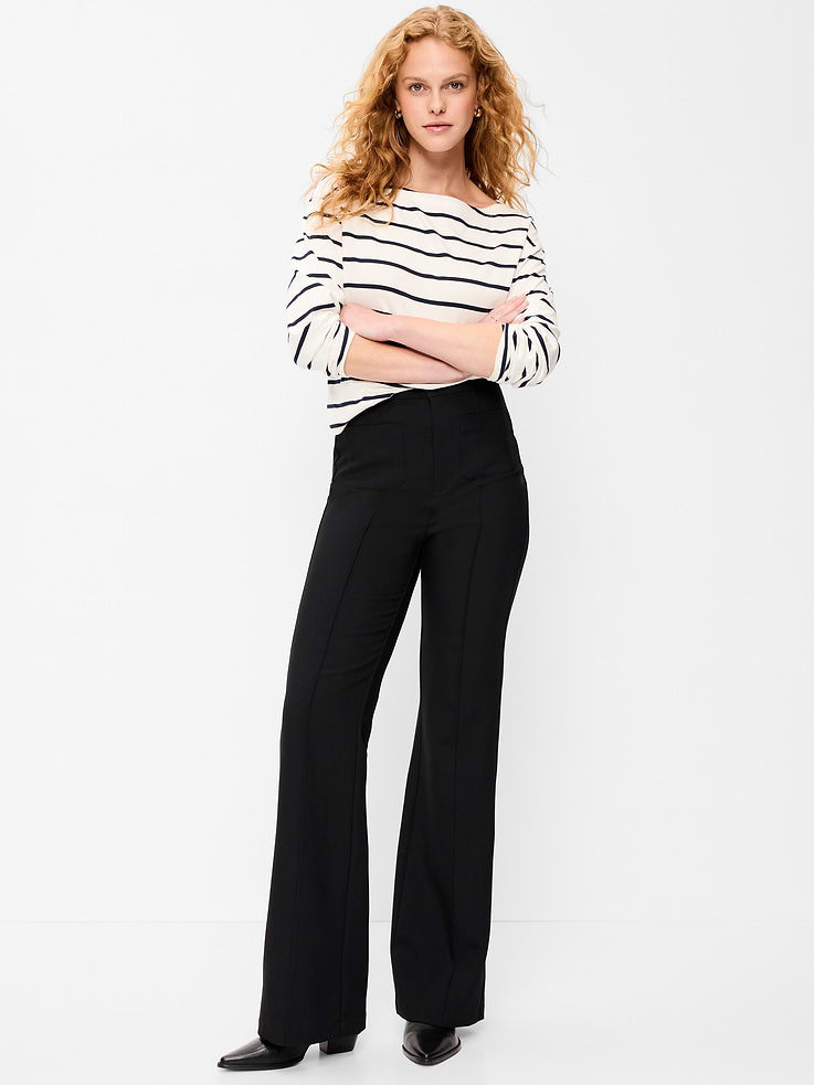 Image number 1 showing, High-Waisted Patch Pocket Flare Pants