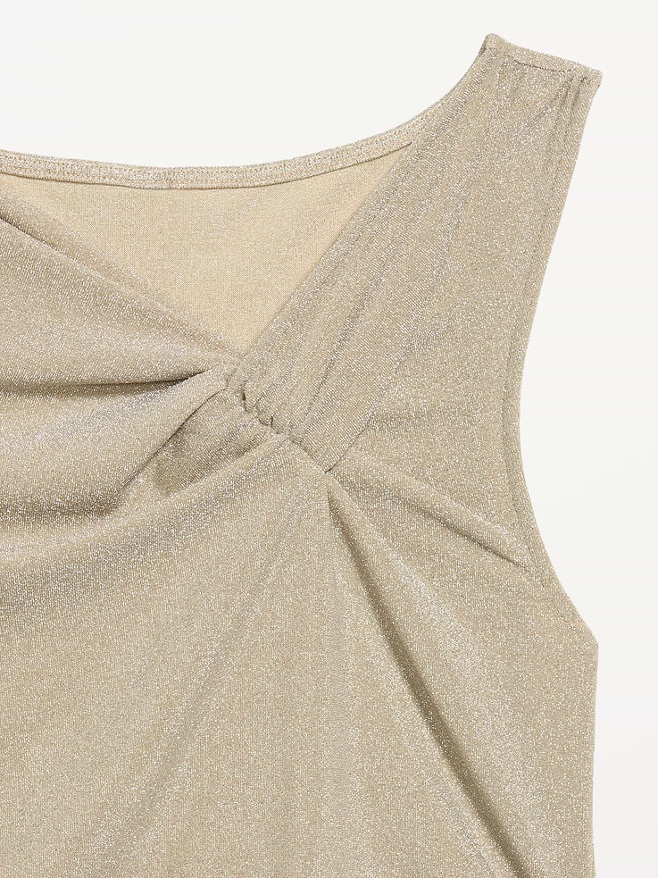 Image 4 of 9, Sleeveless Shimmer Twist-Front Top