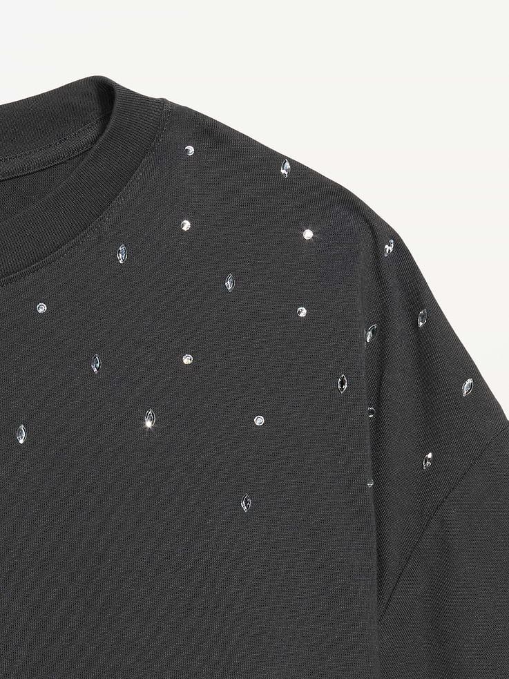 Image 4 of 9, Embellished EveryWear Crew-Neck T-Shirt
