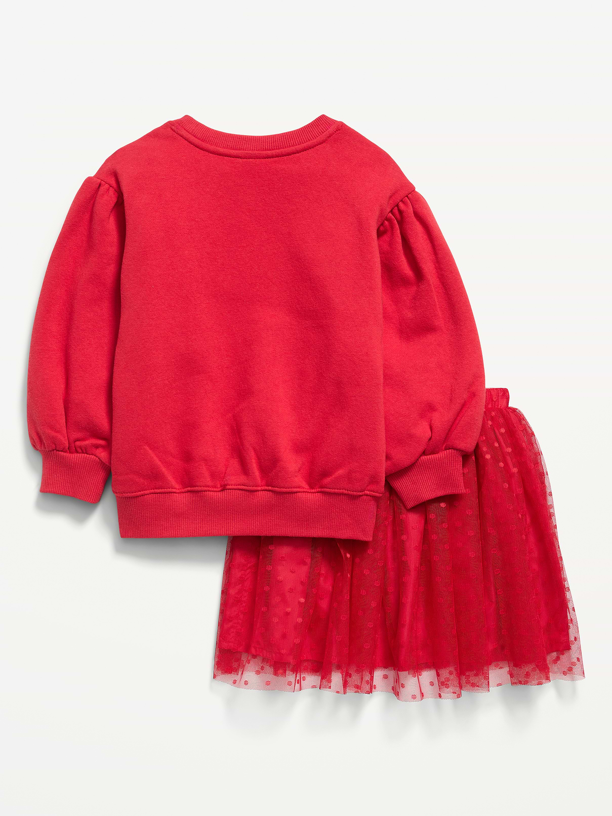 Image 3 of 4, Bow-Shoulder Sweatshirt and Tutu Skirt Set for Toddler Girls