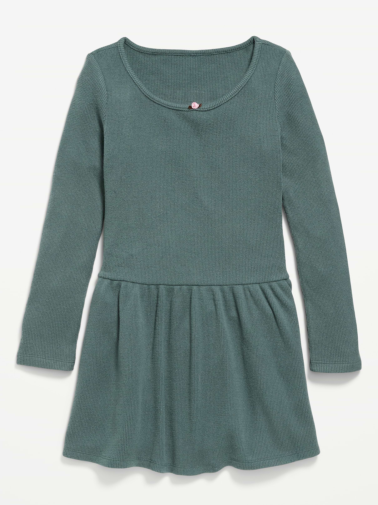 Image 3 of 4, CozePlush Fit and Flare Long-Sleeve Dress for Girls
