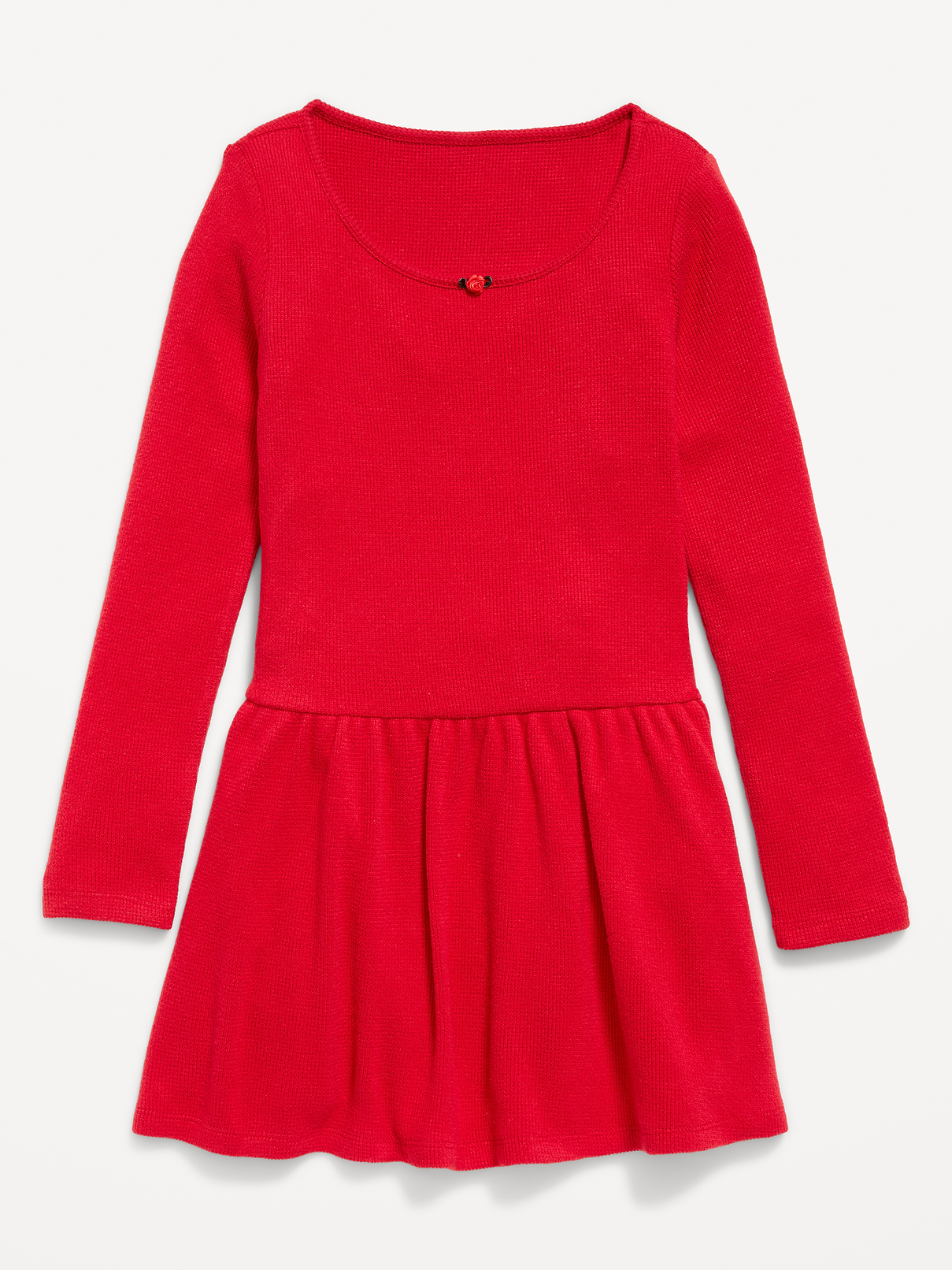 Image 3 of 4, CozePlush Fit and Flare Long-Sleeve Dress for Girls