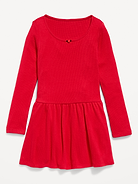 Image 3 of 4, CozePlush Fit and Flare Long-Sleeve Dress for Girls