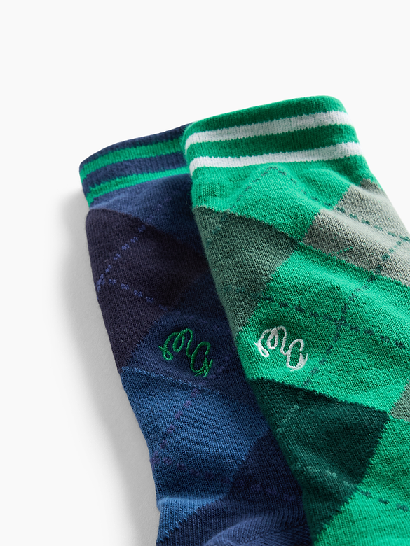 Gap × Malbon Argyle Crew Socks (2-Pack)