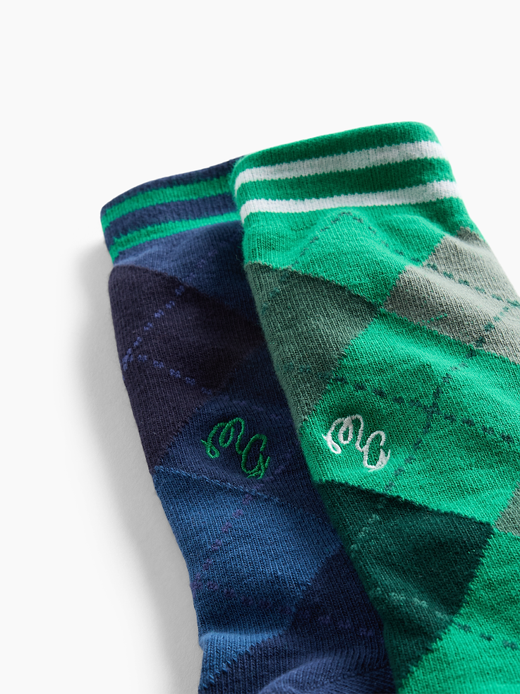 Image number 2 showing, Gap × Malbon Argyle Crew Socks (2-Pack)