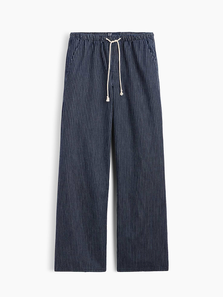 Image number 7 showing, Mid Rise Railroad Stripe Pull-On Wide-Leg Jeans