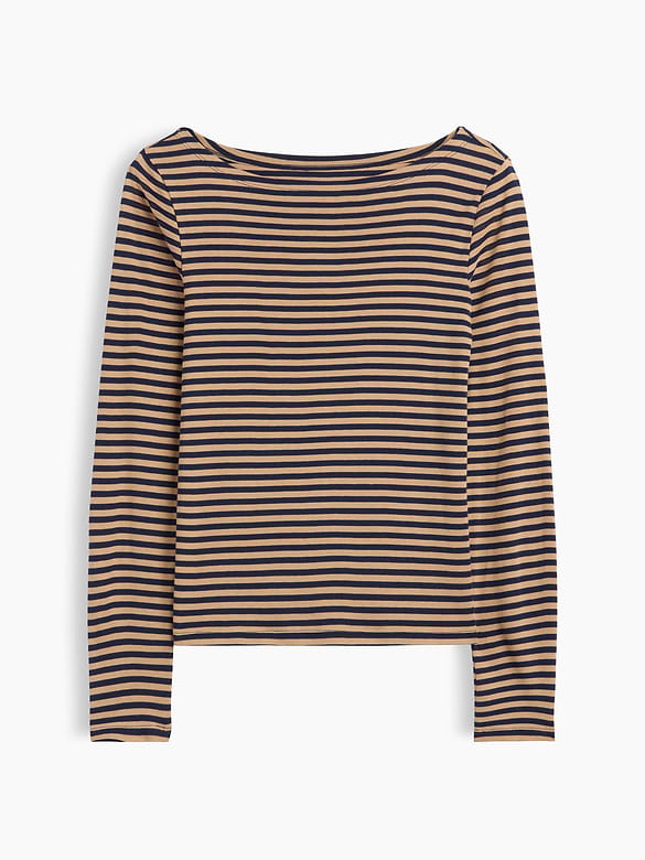 Modern Ribbed Boatneck T-Shirt