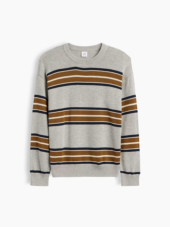 Kids Relaxed Textured Crewneck Sweater