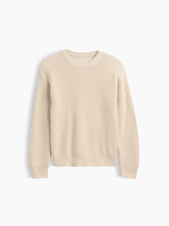 Kids Relaxed Textured Crewneck Sweater