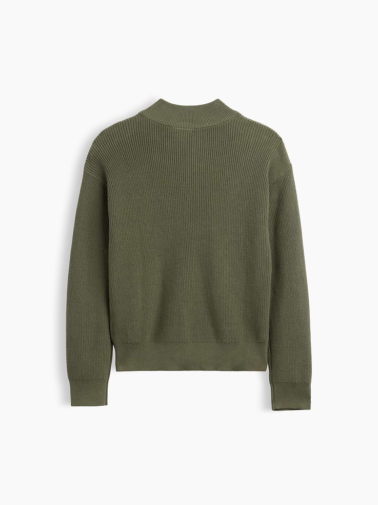 Image 3 of 3, Kids 100% Cotton Relaxed Quarter-Zip Sweater