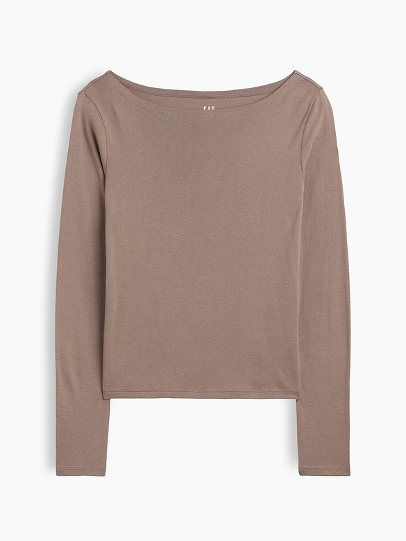 Modern Ribbed Boatneck T-Shirt