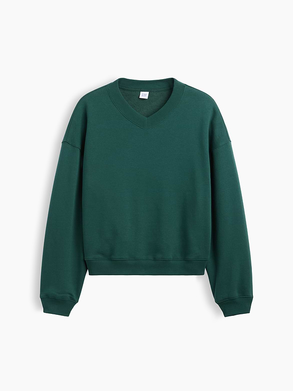Oversized Wedge V-Neck Sweatshirt