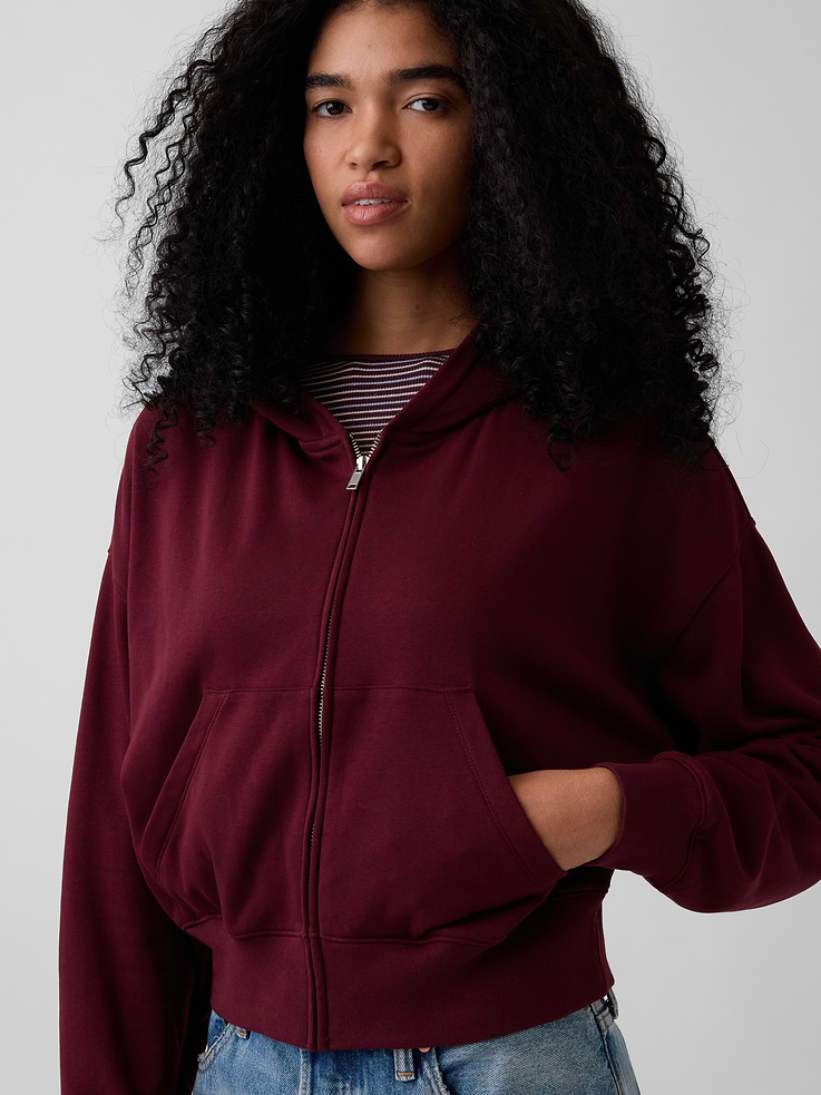 Image number 4 showing, VintageSoft Terry Oversized Wedge Zip Hoodie
