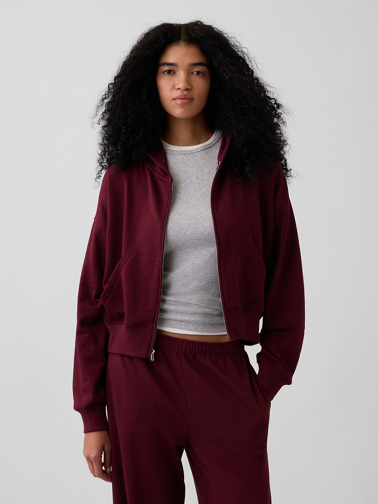 Image number 5 showing, VintageSoft Terry Oversized Wedge Zip Hoodie