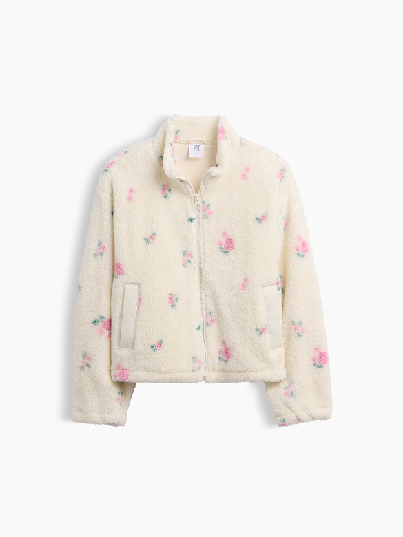 Kids Relaxed Print Sherpa Jacket
