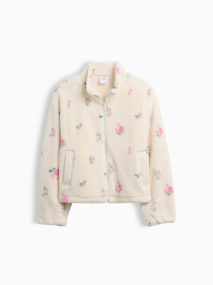 Image number 1 showing, Kids Relaxed Print Sherpa Jacket