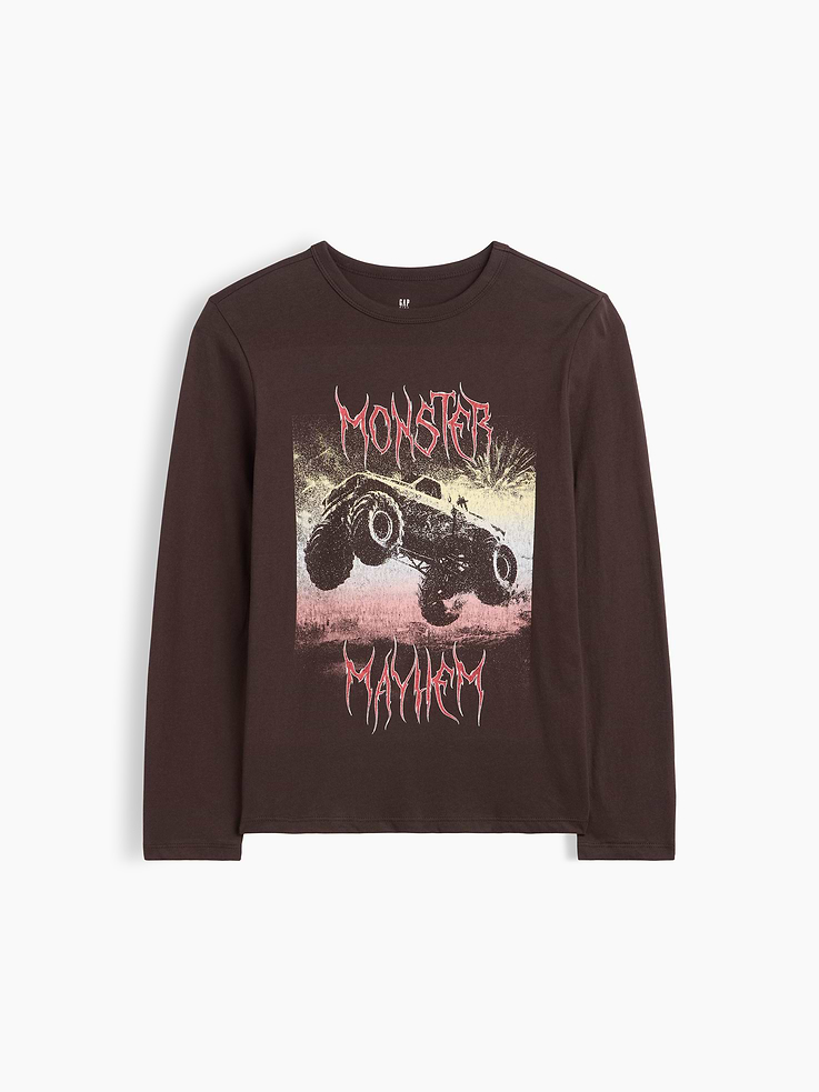 Image 1 of 3, Soft jersey knit., Long sleeves., Crewneck., Graphic at front., This product was made in a factory that invests in gender equity and women’s empowerment through RISE. Learn more at, Product #1189458