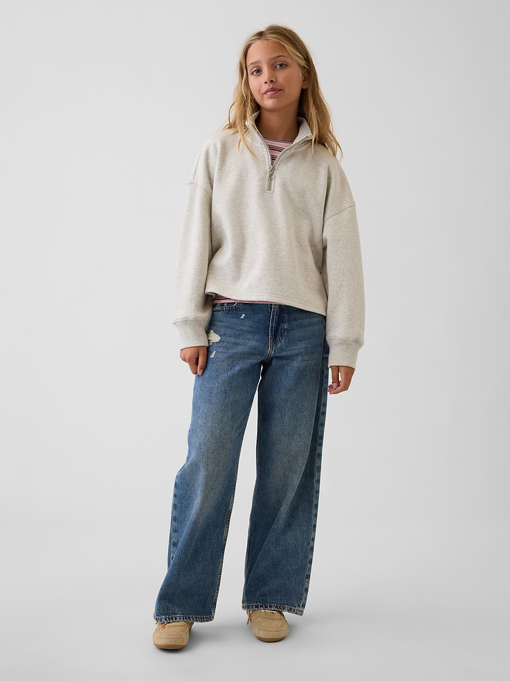 Image 2 of 5, Kids VintageSoft Oversized Quarter-Zip Pullover