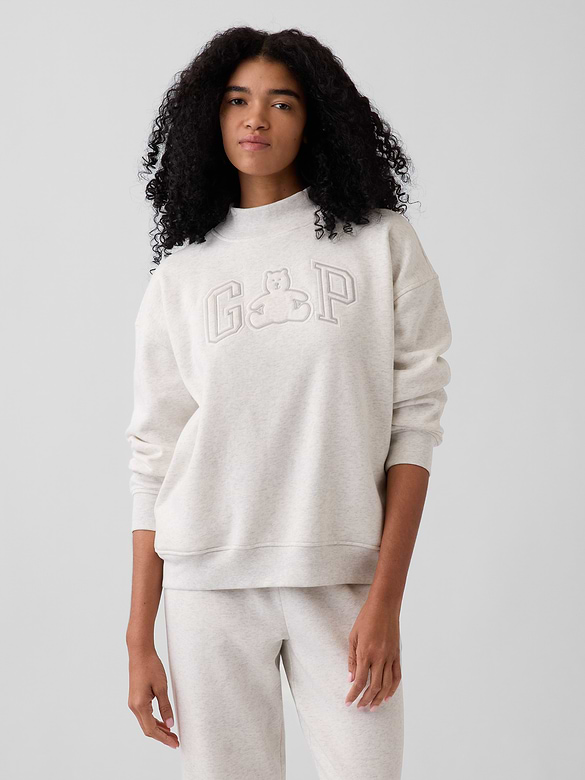 VintageSoft Oversized Mockneck Logo Sweatshirt