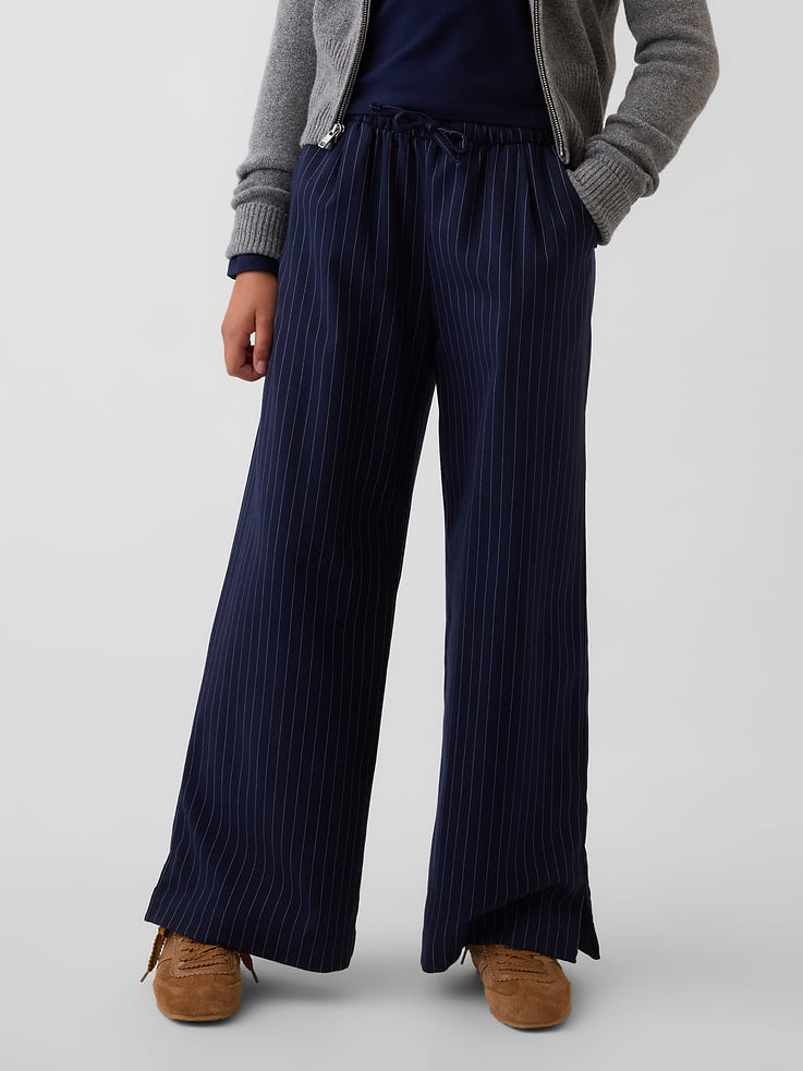 L'image numéro 3 présente Pantalon confort à jambe large à taille à cordon de serrage pour Enfant