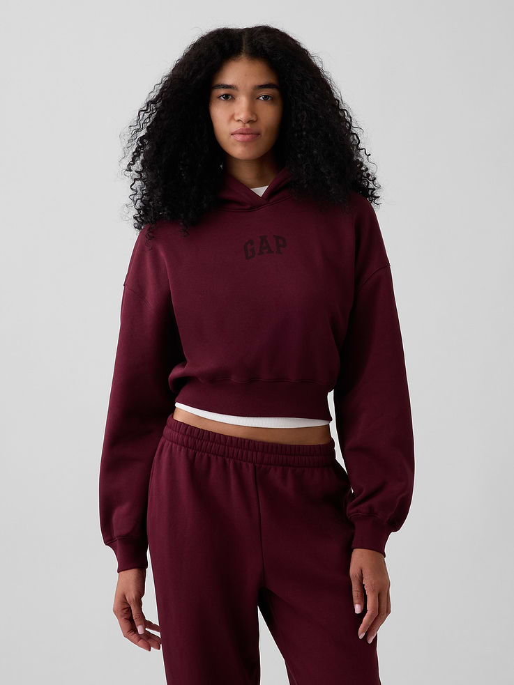 Image number 5 showing, VintageSoft Crop Logo Hoodie