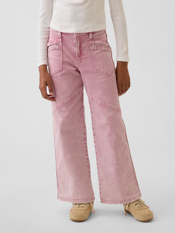 Kids Low Rise Stride Wide-Leg Jeans