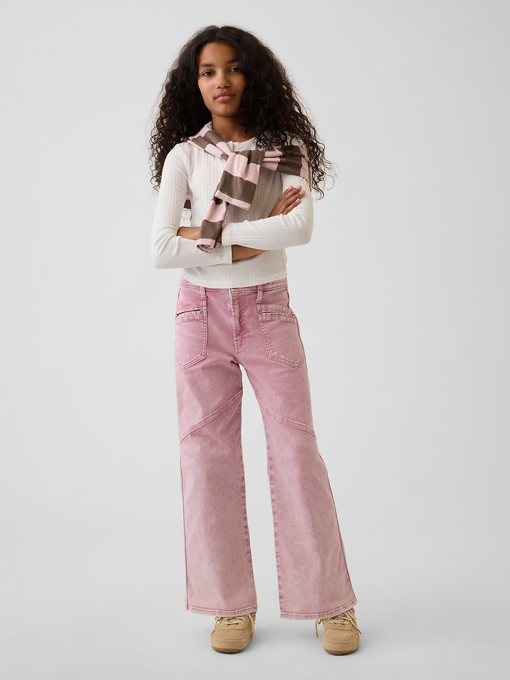 Image number 5 showing, Kids Low Rise Stride Wide-Leg Jeans