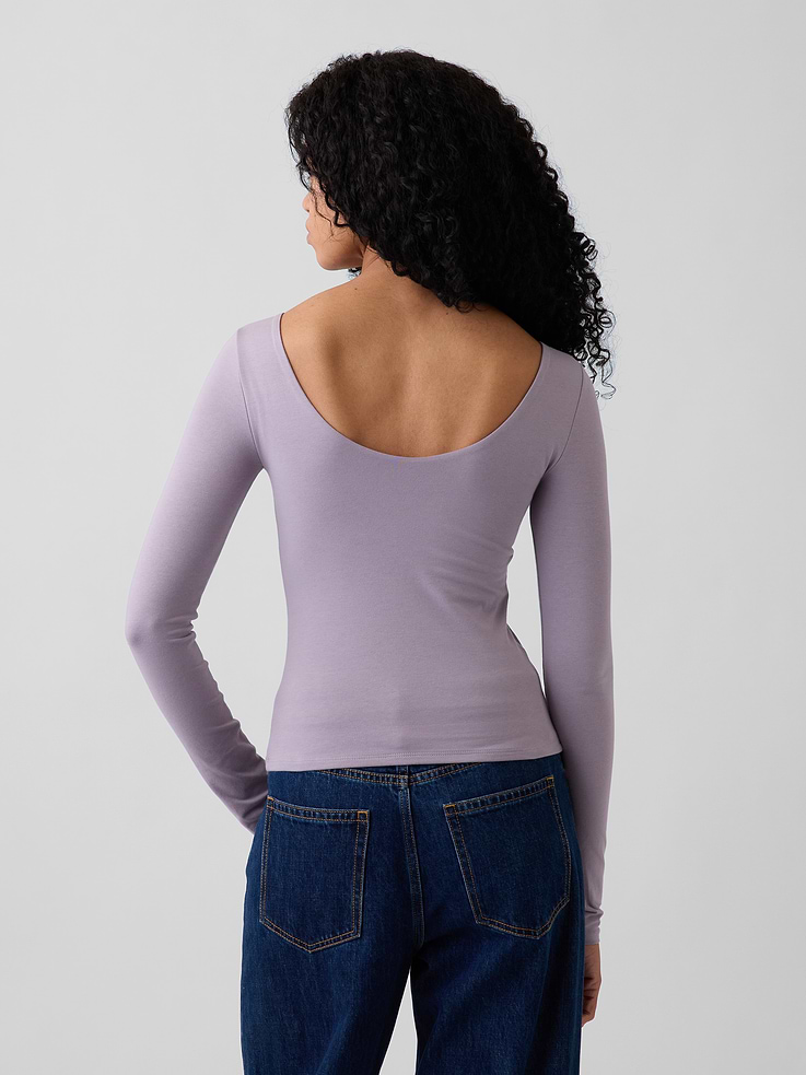 Image number 3 showing, CloseKnit Jersey Scoop-Back T-Shirt