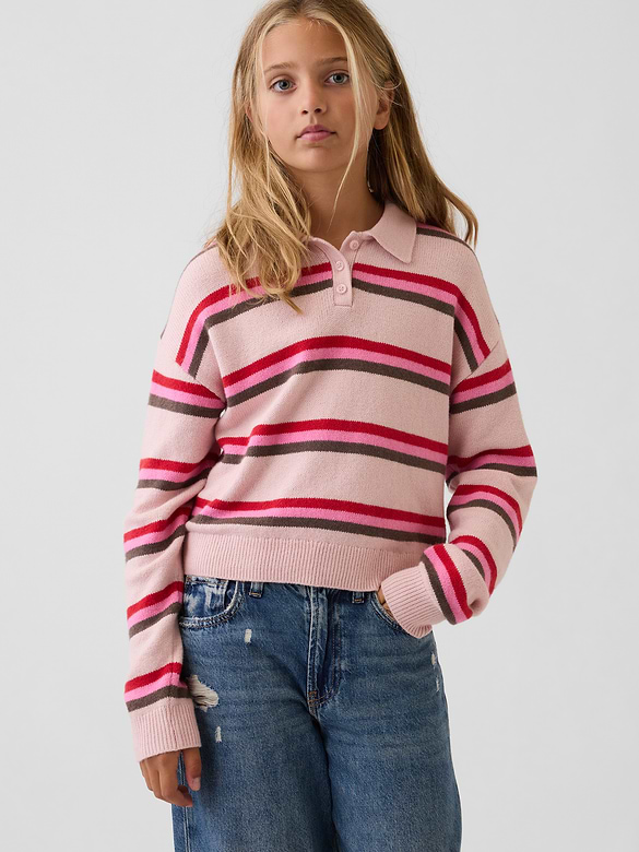 Kids CashSoft Relaxed Polo Sweater