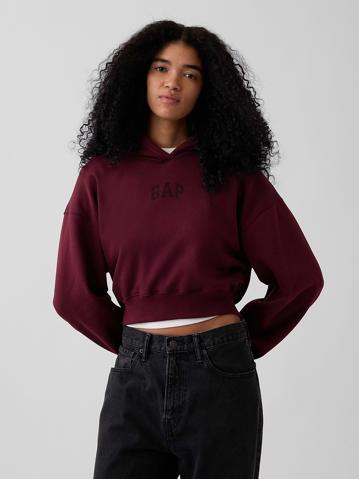 Image number 1 showing, VintageSoft Crop Logo Hoodie