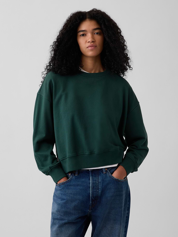 Image number 1 showing, VintageSoft Terry Oversized Wedge Sweatshirt