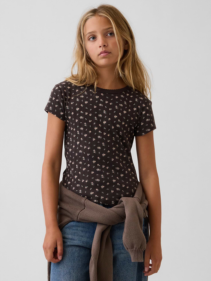 Image number 1 showing, Kids Pointelle T-Shirt
