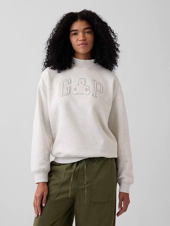VintageSoft Oversized Mockneck Logo Sweatshirt