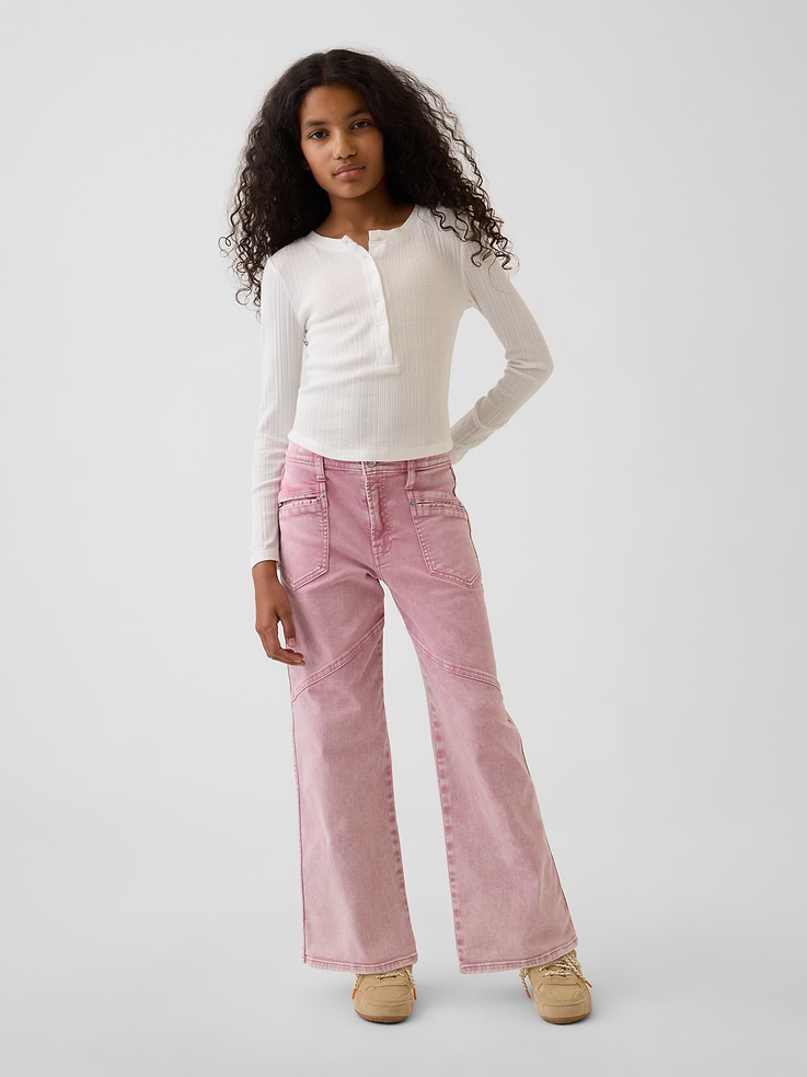 Image number 1 showing, Kids Low Rise Stride Wide-Leg Jeans