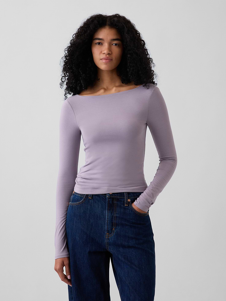 Image number 1 showing, CloseKnit Jersey Scoop-Back T-Shirt