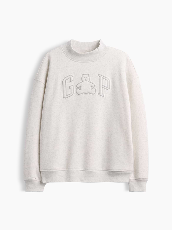VintageSoft Oversized Mockneck Logo Sweatshirt
