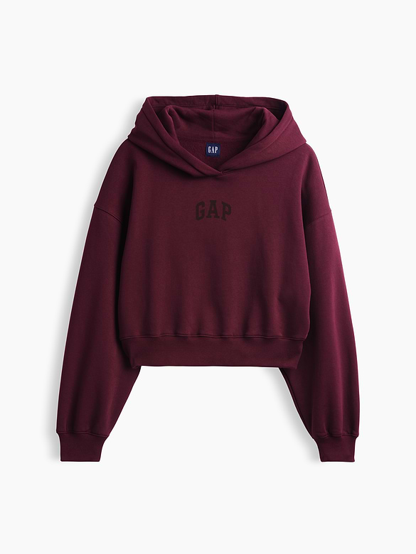 VintageSoft Crop Logo Hoodie