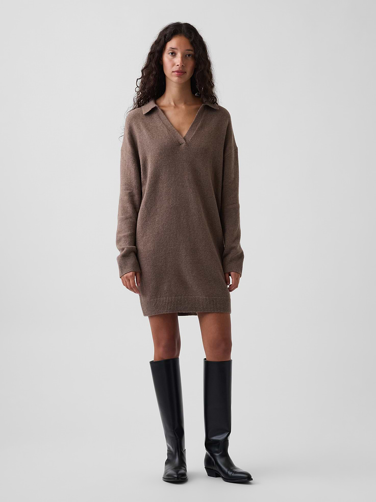 Image number 6 showing, CashSoft Oversized Polo Mini Sweater Dress