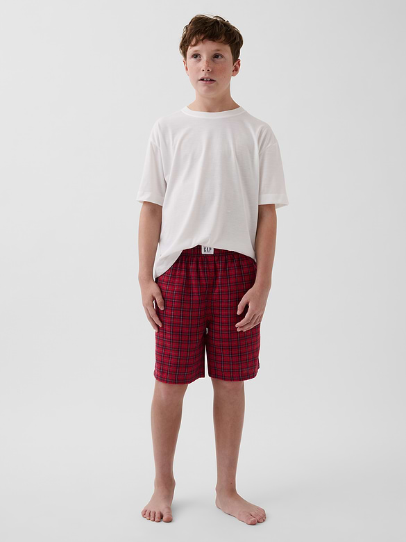 Kids Recycled Flannel PJ Boxer Shorts