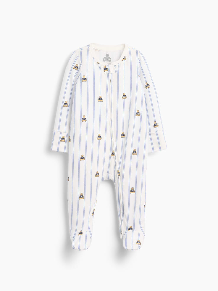 Image number 1 showing, Baby Organic Cotton Print Footed One-Piece