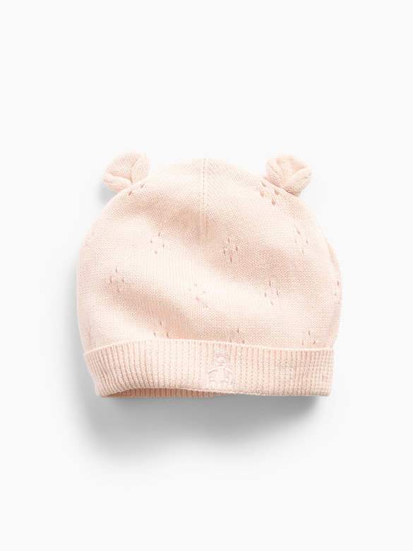 Baby Pointelle Bear Hat
