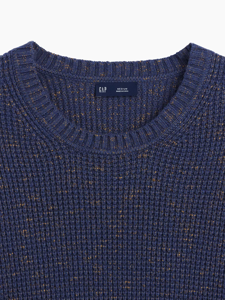 Image 4 of 5, CashSoft Waffle Crew Sweater