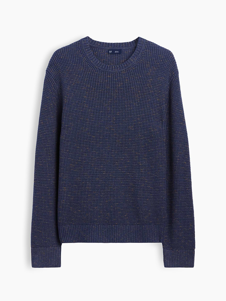 Image 5 of 5, CashSoft Waffle Crew Sweater