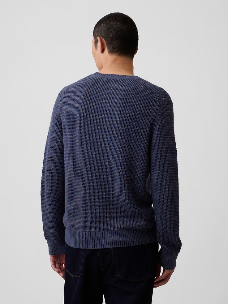 Image 3 of 5, CashSoft Waffle Crew Sweater