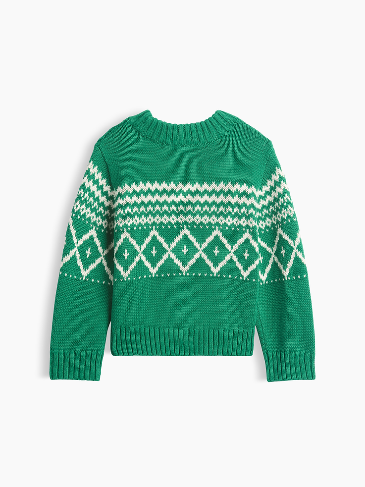 Image 2 of 2, Baby & Toddler Fair Isle Crew Sweater