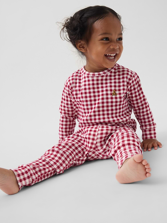Kids & Baby Organic Brushed Cotton Gingham PJ Set